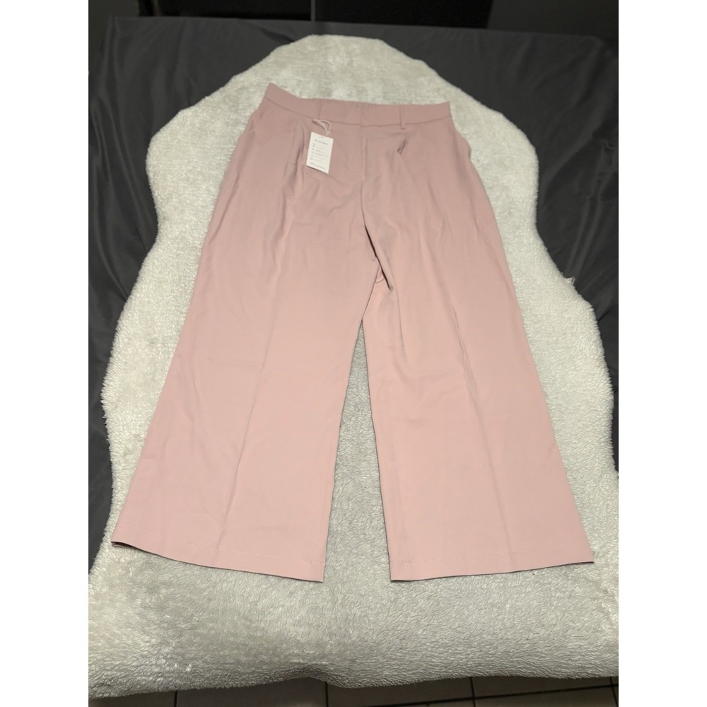 Kiczoy Women's Wide High Waist Dress Pants Pink Size XL Pleated